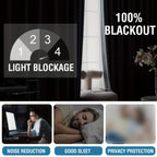 100% Blackout Window Curtains - 4 Panels, Full Light Blocking, Thermal Insulated Drapes with Black Liner | Soft Brushed Fabric