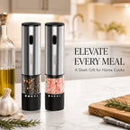 Electric Salt and Pepper Grinder Rechargeable USB – Adjustable Coarseness Automatic Pepper Mill, Stainless Steel with Lithium Battery for Home Kitchen, BBQ & Dining Table, 1pc or 2pcs Set