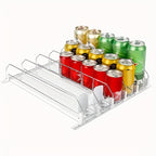 Adjustable Fridge Organizer for Soda Cans Water Bottles Space-Saving Refrigerator Beverage Rack for Pantry Kitchen Cabinet - Stackable Can Organizer Storage, 3-5 Columns
