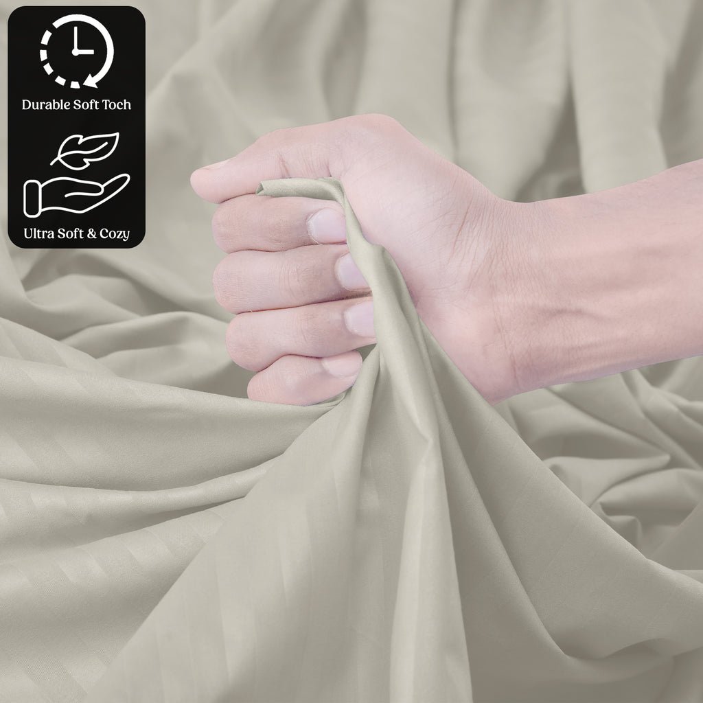 Luxury Striped Bed Sheet Set 3 or 4 Pcs – Hotel-Quality Deep Pocket 16", Extra Soft Breathable Cooling Sheets, Wrinkle & Fade Resistant, Twin Twin XL Full Queen King Cal King, 11 Colors