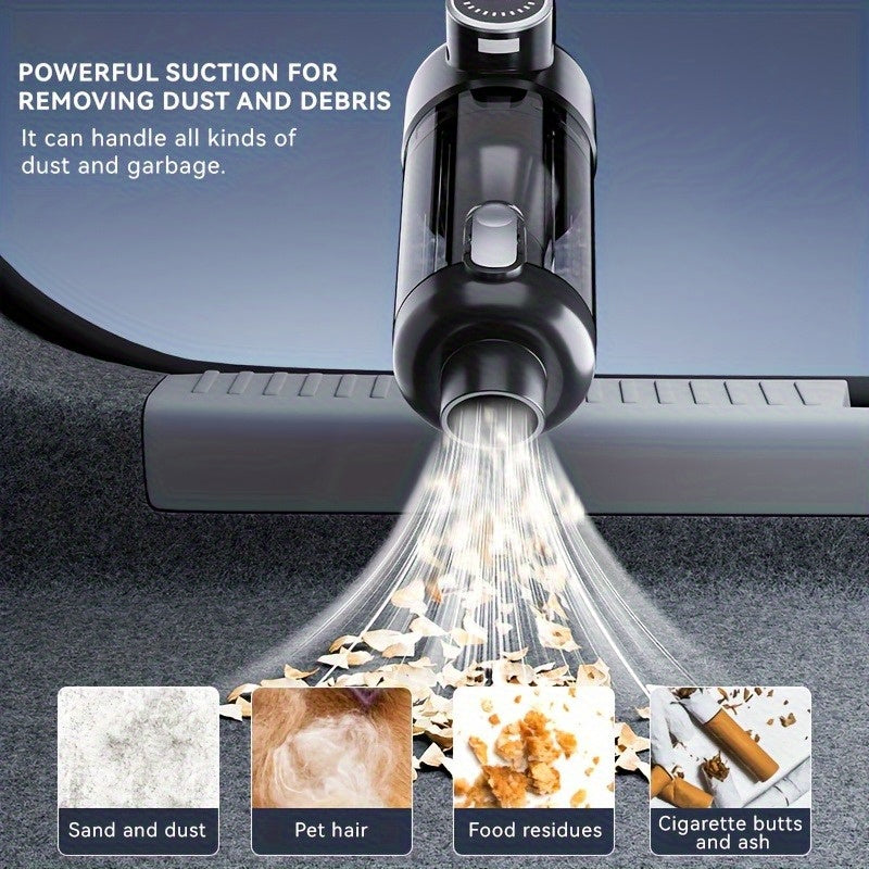 Handheld Cordless Vacuum Cleaner 13KPa Powerful Suction USB Rechargeable Wireless Mini Vac for Home Car Automotive Dust Debris