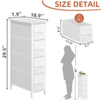 Narrow Dresser with 4 Drawers – Slim Storage Organizer Chest with Removable Fabric Drawers for Bedroom, Bathroom, Closet & Laundry