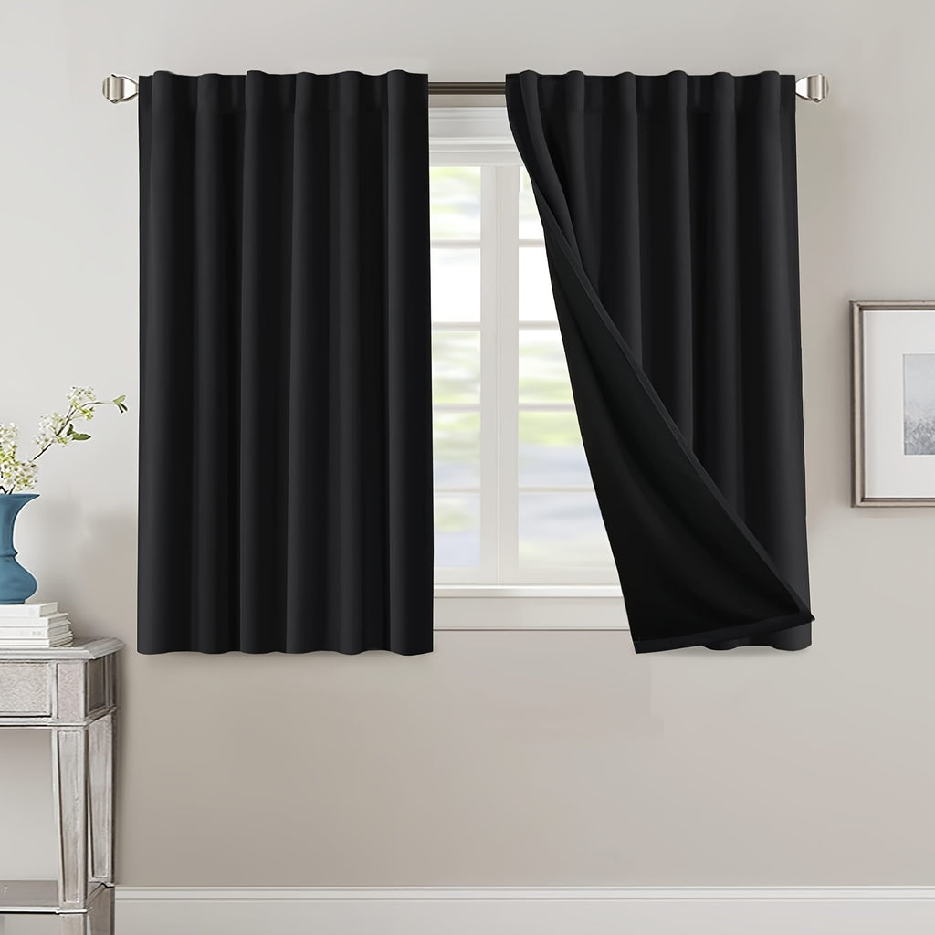 Blackout Curtains 2 Panels 100% Room Darkening 96 Inch Long – Triple Weave Thermal Insulated Back Tab & Rod Pocket Window Drapes for Bedroom & Living Room