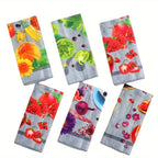 Kitchen Towels Set of 6 Colorful Printed Dishcloths Soft Absorbent Holiday Tea Towels Hand Towels Decorative Kitchen Decor Cleaning Supplies