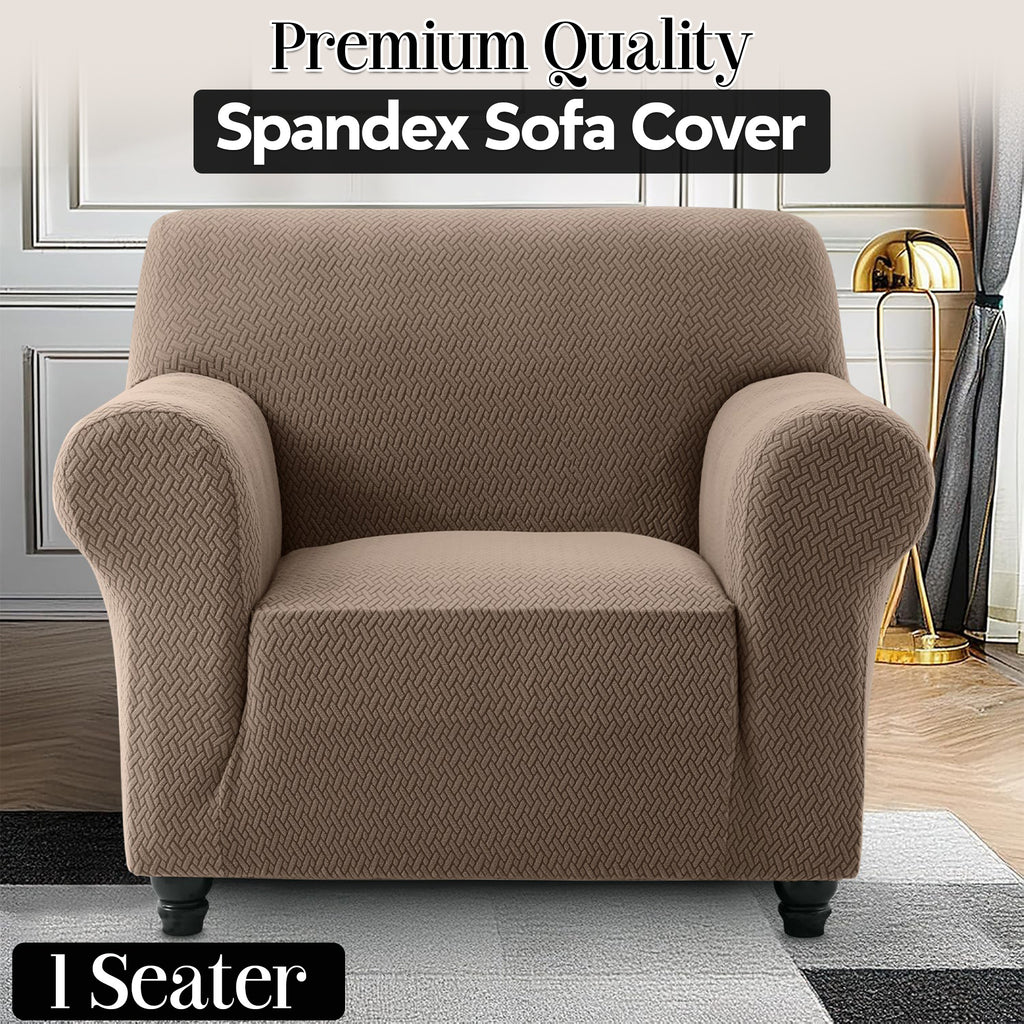 Plush Thick Spandex Sofa Cover Elastic Bottom – Soft Stretchable Couch Slipcover, Non-Slip, Machine Washable, 6 Colors, 2/3 Seater, Living Room Apartment Office Home Decor
