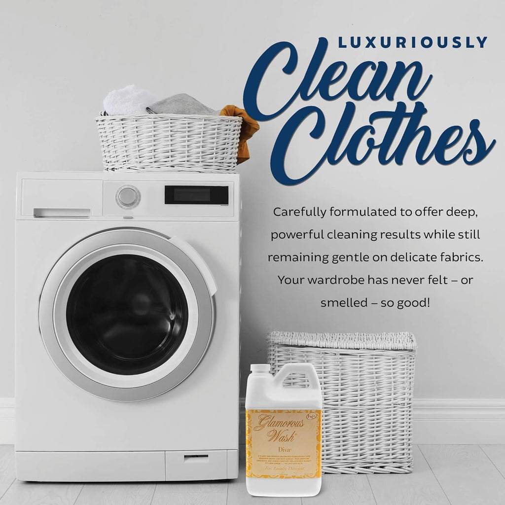 Tyler DIVA Glamorous Wash Laundry Detergent 1/2 Gallon – Luxury Scented Liquid Detergent for Delicate Fabrics, Lingerie & High-Thread Sheets, Includes Stain Remover Pen & Fresh Scented Sachet