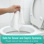 Flushable Wet Wipes for Adults Bulk Pack 480 or 720 Wipes Septic Safe Quick-Dispersing Plant-Based Fibers No Alcohol Toilet Wipes for Personal & Household Cleaning Standard Plumbing Compatible
