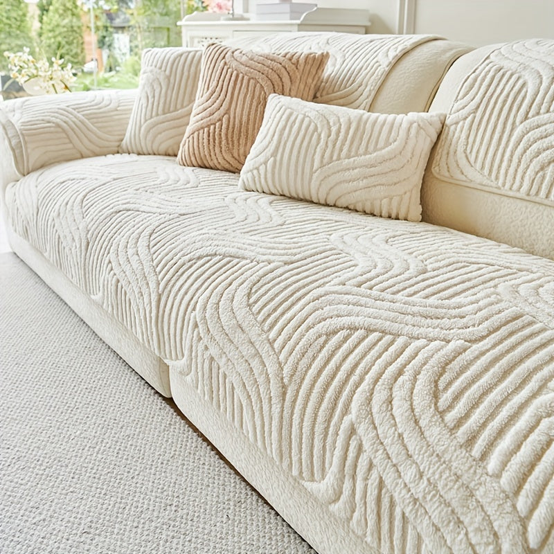 Plush Non-Slip Sofa Cushion Cover Luxury Modern Pet-Proof Breathable Seat Pad Slipcover for Couch Living Room Bedroom Office – Soft Velvet Sofa Seat Cushion Protector Home Decor