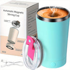 Electric Self Stirring Coffee Mug - Portable Magnetic Rotating Mixing Cup for Coffee, Chocolate, Milk, Protein Powder & Cocoa, Perfect for Office, School, Gym & Home