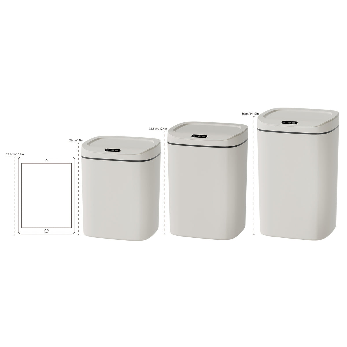 Smart Motion Sensor Touchless Trash Can with Odor-Sealing Lid Hands-Free Hygienic Waste Bin for Bathroom Office Bedroom Small Spaces 12L 16L 3.7 Gallon