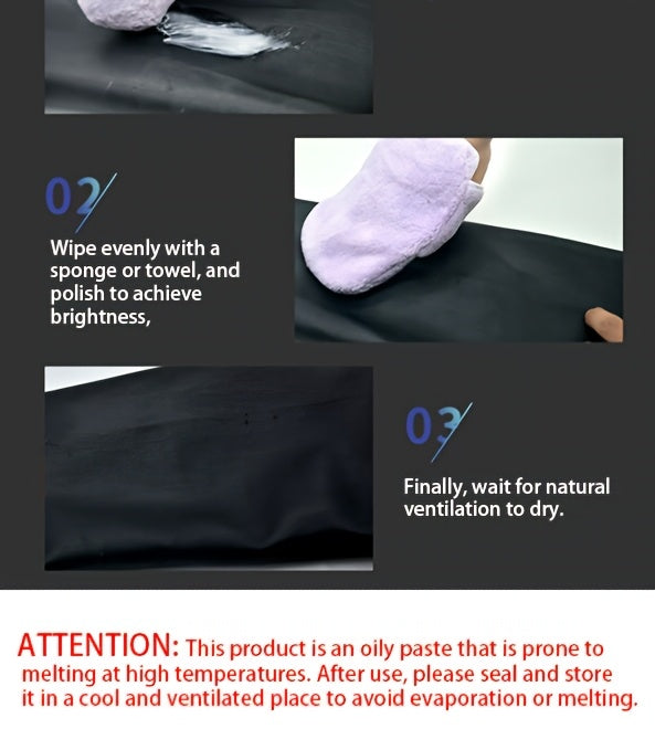 Leather Conditioner & Polishing Wax Kit 58g - Colorless Universal Leather Care Cream for Shoes, Bags, Furniture & Faux Leather with Sponge Applicator