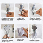 Handheld Shower Head Kit with Bracket, Diverter & Telescopic Hose – High-Pressure Faucet Adapter Shampoo Spray Set for Bathroom Sink, Travel & Portable Shower Use