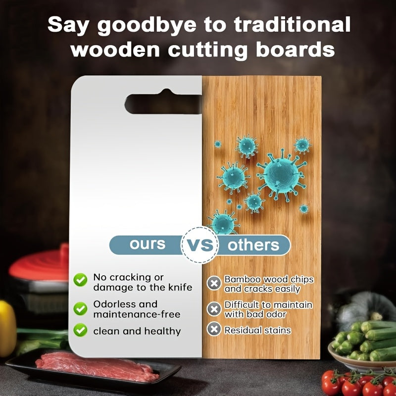 Stainless Steel Cutting Board Set 3 Piece - Dual-Sided SUS304 Metal Chopping Boards Non-Stick Rust-Resistant BPA-Free Portable for Kitchen Camping Picnic, Meat Fruit Vegetables