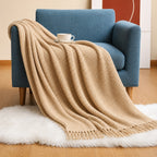 Acrylic Tassel Popcorn Texture Throw Blanket Soft Cozy for Sofa Bed Gift 8 Colors