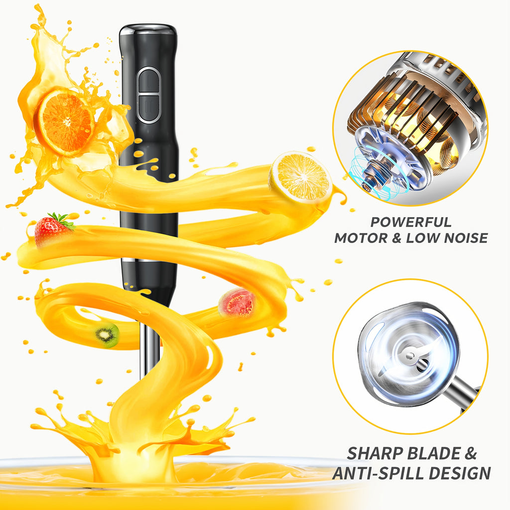 400W Immersion Hand Blender Stick Mixer with 304 Stainless Steel Blades, 2 Speeds & Turbo Mode, Detachable Base – 5-in-1 Set Available, Perfect for Soups, Smoothies, Purees & Baby Food