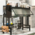 Multi-Tier Dish Rack with Dust-Proof Cover – Black Kitchen Countertop Drying Rack for Dishes, Drain Rack for Kitchen Sink, Space-Saving Utensil Storage Organizer for Household Kitchen