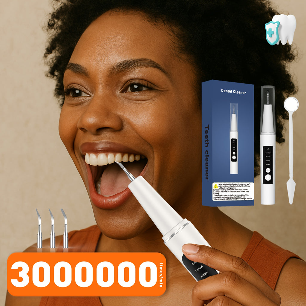 Electric Water Flosser Dental Cleaning Kit - 5 Mode LED Light 4 Replaceable Heads Deep Clean Oral Care Fresh Breath Gift for Mom Dad Women