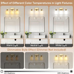 3-Light Modern Vanity Light Fixture Wall Sconce with Milk White Glass Shade E26 Socket - Bathroom Mirror Light for Living Room Bedroom Hallway, Golden / Brushed Nickel / Black