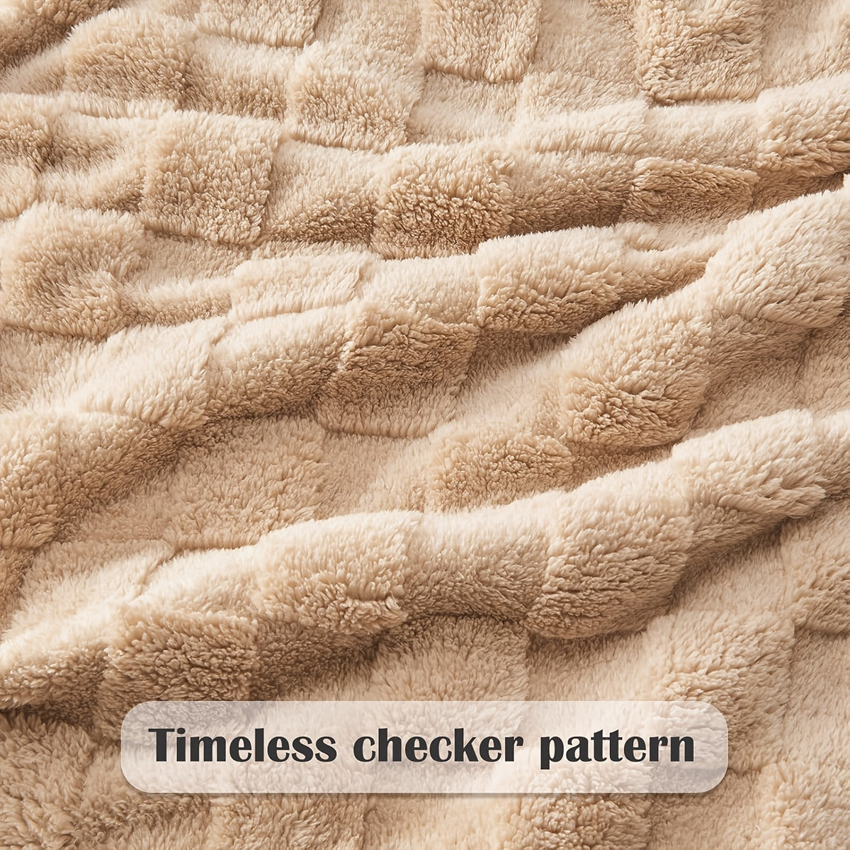 Checkered Fleece Throw Blanket Ultra Soft Cozy Shaggy Jacquard for Couch Bed Bedroom All Season Machine Washable Twin Full Queen