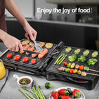 1200W Panini Press & Sandwich Maker 4-Slice Non-Stick Grill, 180° Flat Open, Adjustable Temp 120–428°F, Removable Drip Tray, LED Indicator, Cool-Touch Handle