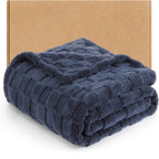 Checkered Fleece Throw Blanket Ultra Soft Cozy Shaggy Jacquard for Couch Bed Bedroom All Season Machine Washable Twin Full Queen