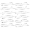 Floating Wall Shelf 15 Inch Transparent Acrylic – Clear Wall-Mounted Display Shelf for Books, Vinyl Records, Photos & Decor | Space-Saving Storage Organizer for Bedroom, Living Room, Bathroom & Kitchen