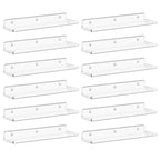 Floating Wall Shelf 15 Inch Transparent Acrylic – Clear Wall-Mounted Display Shelf for Books, Vinyl Records, Photos & Decor | Space-Saving Storage Organizer for Bedroom, Living Room, Bathroom & Kitchen