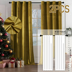 Luxury Velvet Blackout Curtains (Set of 2) | Thermal Insulated, Noise Reducing | Living Room & Bedroom