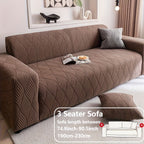 Jacquard Elastic Sofa Cover – Modern Artistic Slip-Resistant Couch Slipcover | All-Season Polar Fleece Furniture Protector for Living Room, Office & Bedroom | Includes Free Pillow Cover | 1-4 Seater