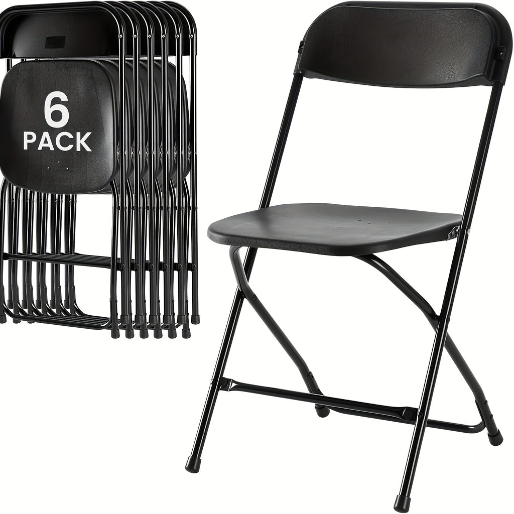 Stackable Folding Dining Chairs 350 Lbs Capacity Steel Frame for Kitchen Dining Room Catering & Outdoor Parties – Space-Saving Plastic Chairs