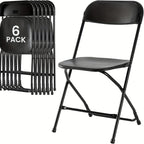 Stackable Folding Dining Chairs 350 Lbs Capacity Steel Frame for Kitchen Dining Room Catering & Outdoor Parties – Space-Saving Plastic Chairs