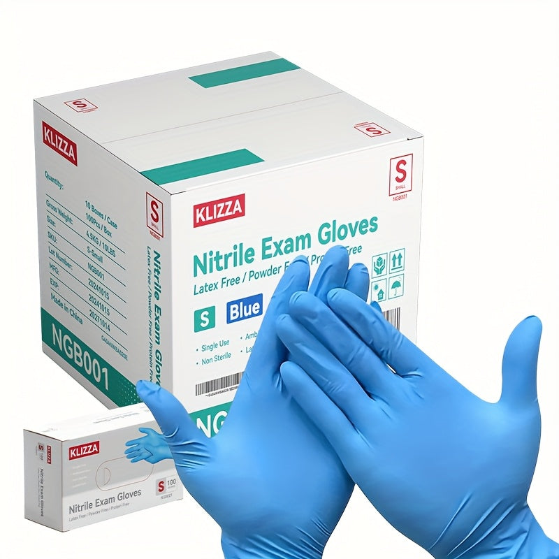 Nitrile Gloves 1000pcs Blue Disposable Powder Free Latex Free S M L XL Protective Gloves for Cleaning Cooking Gardening Food Prep Medical Non-Sterile Bulk Gloves Box Home Kitchen Outdoor Use