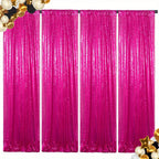 Sequin Curtains Backdrop 4 & 6 Panels 2x8FT - Shimmer Glitter Party Backdrop Curtain for Wedding Birthday Bachelorette Photo Booth, 25 Colors Reusable Event Decoration