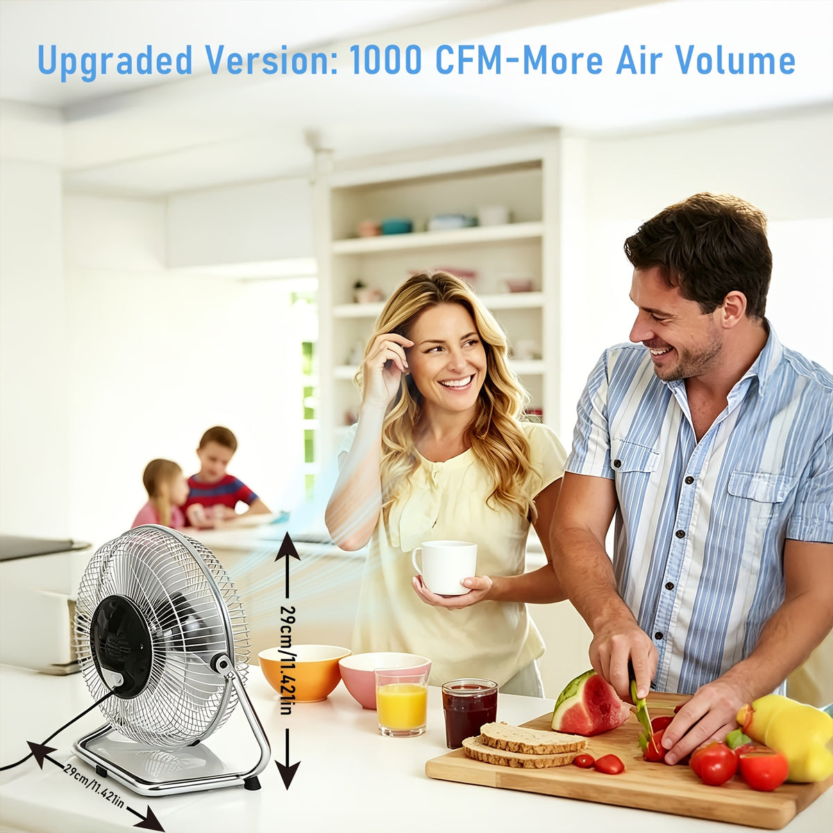 High-Velocity Industrial Floor Fan, 9" or 20", 3-Speed Metal Construction, for Garage, Workshop, Commercial & Home Use