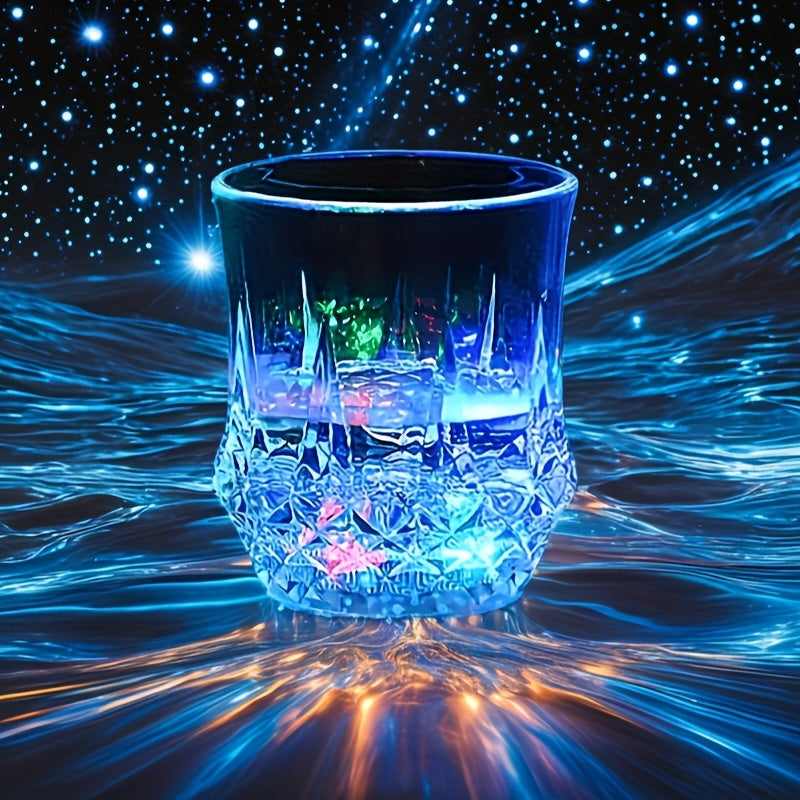 LED Light Up Cups Set of 2 | Water Activated Glowing Wine Glasses Multicolor Flashing Drinkware for Party Bar Easter