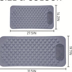 Anti-Slip Shower Mat with Massage Function – Extra Large Non-Slip Bathtub Mat for Safety & Comfort | 19.7”x31.5” | Green, Grey, White, Blue, Khaki & Pink