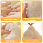 Bubble Faux Rabbit Fur Sofa Cover Non-Slip Stretchable 3/4 Seat Slipcover – Silicone Grip Breathable Furniture Protector for Living Room, Bed & Dorm, Machine Washable in Beige, Dark Grey & Khaki