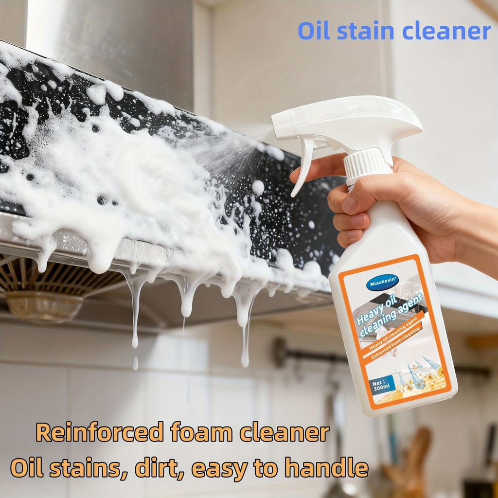 Heavy-Duty Kitchen Degreaser Foam Cleaner 10.14oz - Lemon Scent Grease & Oil Remover for Stoves, Ovens & Grills, Citric Acid & Coconut Oil Formula, Deep Foam Cleaning Action