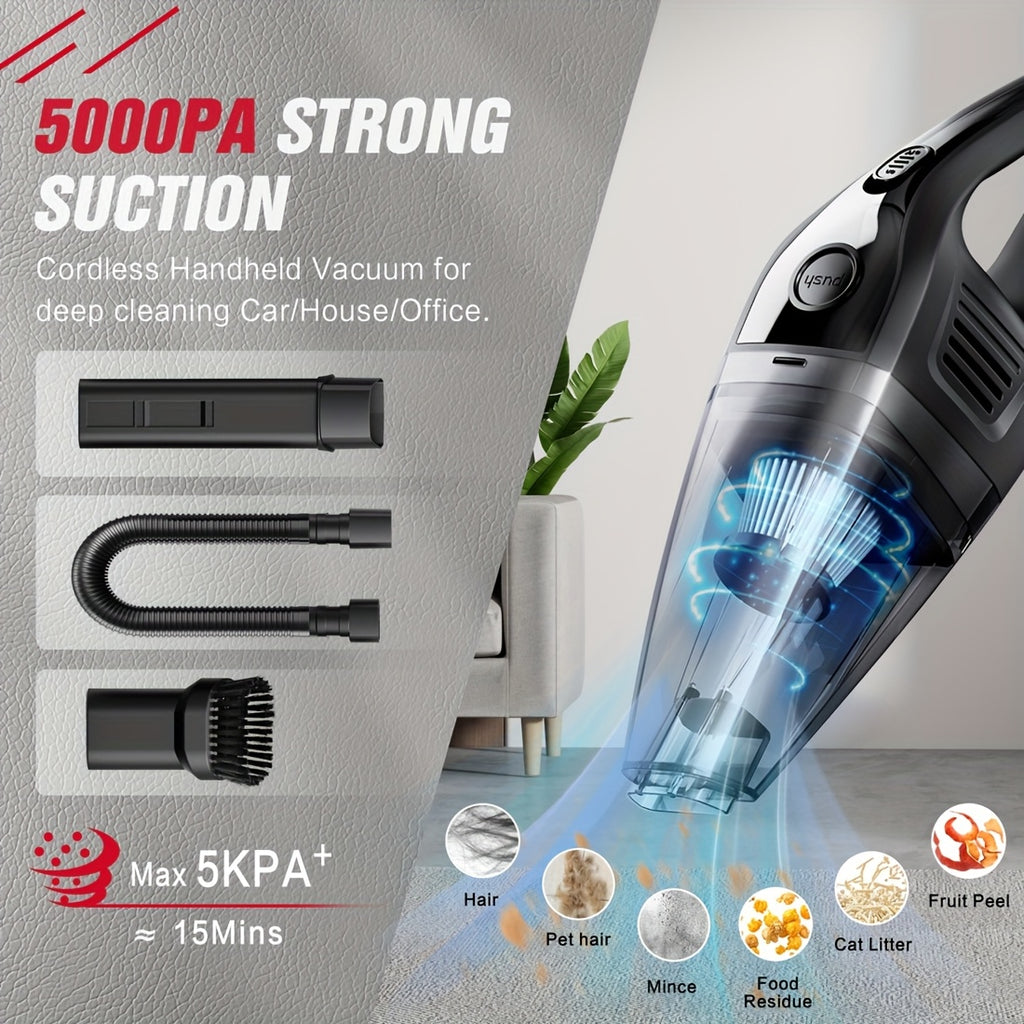 Cordless Handheld Vacuum Cleaner – Lightweight, Powerful Suction, Large Capacity & Rechargeable, Deep Cleaning for Home, Kitchen, Car & Office | 6 Colors