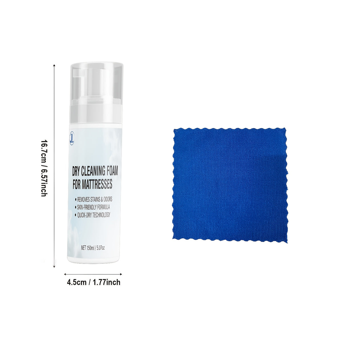 No-Rinse Furniture & Mattress Spot Cleaning Spray - Fabric Stain Remover for Sofas, Carpets & Car Seats, Spray-Wait-Wipe Formula, Quick Dry No Sticky Residue