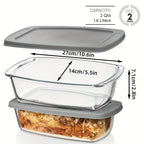 Glass Baking Dish with Lid 1.9Qt – Borosilicate Rectangular Toast Pan, Oven & Microwave Safe, Stackable Airtight Container for Bread & Cakes (1 or 2pcs)