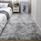 Tie-Dye Shaggy Plush Area Rug Non-Slip Fuzzy Soft Bedside Carpet Pet Friendly for Bedroom Living Room Dorm 5 Colors