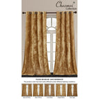 Luxury Distressed Crushed Velvet Curtains - 4-Piece Set (2 Panels + 2 Tiebacks), Grommet Top, Room Darkening | 10 Colors, 3 Sizes
