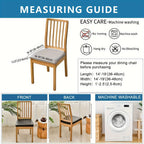 Waterproof Faux Leather Dining Chair Seat Covers 4/6 Pack – Stretch PU Fabric Removable Washable Chair Cushion Slipcovers for Dining Room Kitchen Hotel Home Decor, Hook & Loop Closure