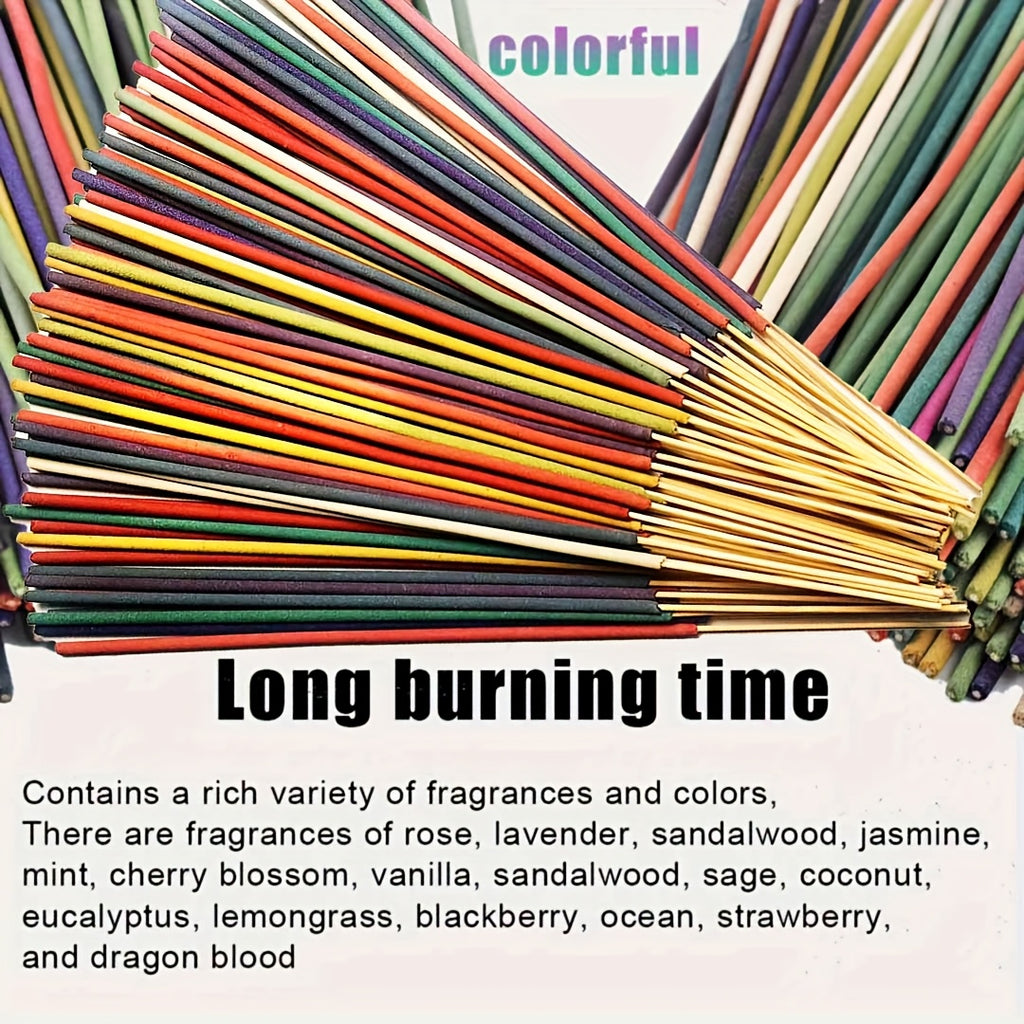 Incense Sticks Bulk Pack 98-170pcs Natural Fragrance Essential Oil Scented Incense for Home Yoga Meditation Camping Vacation Aromatherapy Room Freshener Multiple Scents Colors Gift Set Festive Decor