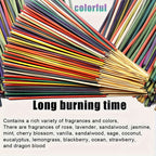 Incense Sticks Bulk Pack 98-170pcs Natural Fragrance Essential Oil Scented Incense for Home Yoga Meditation Camping Vacation Aromatherapy Room Freshener Multiple Scents Colors Gift Set Festive Decor