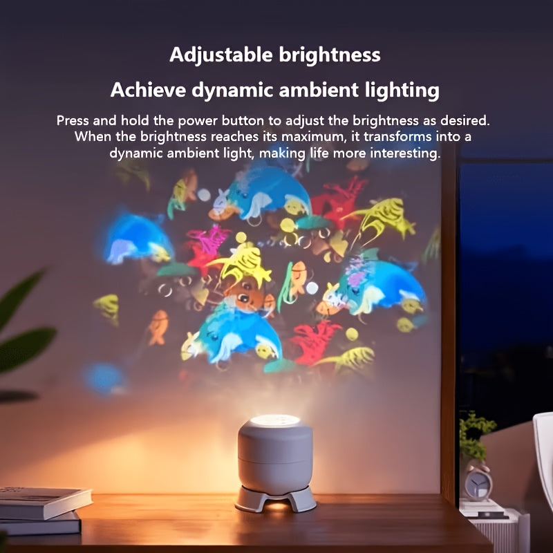 LED Ocean Night Light Projector with 360° Rotation – Dynamic Wave Projection, Soft Eye-Care Light, Sleep Aid Lamp for Bedroom, Living Room, Kids Room & Game Room – Portable Home Decor Gift