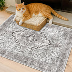 Bohemian Area Rug Washable Ultra-Soft Non-Slip Retro Foldable Living Room Bedroom Rug Beige Grey 4x6 5x7 6x9 8x10 9x12