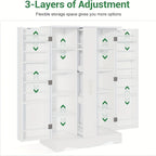 47 Inch Kitchen Pantry Storage Cabinet with Drawer – Multifunctional Buffet Cupboard Sideboard with Adjustable Shelves | Multiple Styles & Colors