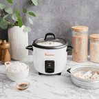 Mini Rice Cooker with Keep Warm | One-Touch Compact Electric Rice Cooker with Nonstick Pot, Glass Lid & Steamer | 0.6L (3 Cup) & 1.5L (8 Cup) | White or Black